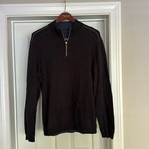 Tommy Bahama gray quarter zip pull over sweater Large